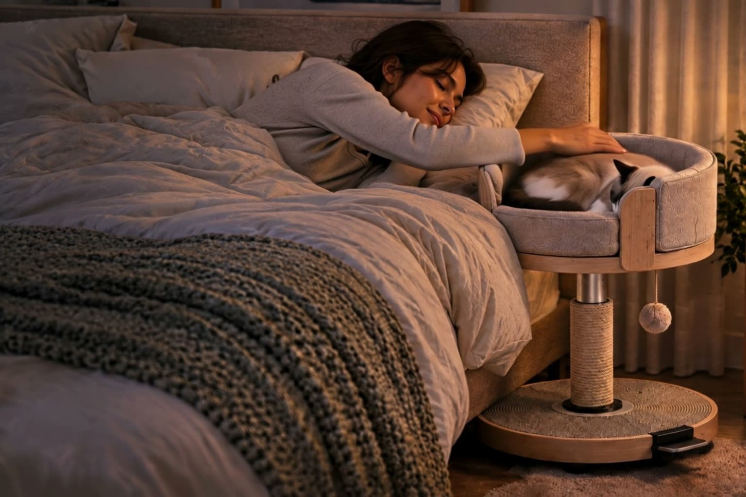 The current Kufucat concept positioned beside a bed.
