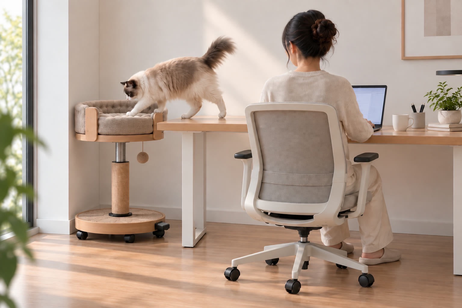 The current Kufucat concept positioned beside a home desk.
